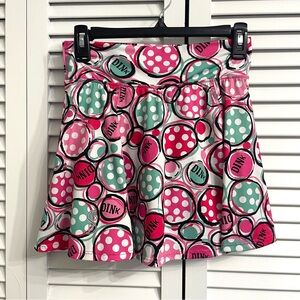 Bella Bella Sports Women's Pickleball Tennis Golf Skort Skirt Pink Green Print S